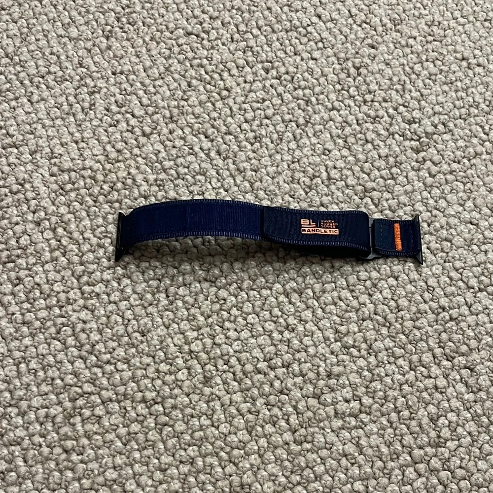 Navy Blue and Black Men's Apple Watch Band Strap